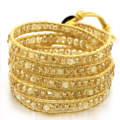 New arrival bohemian jewelry gold bohemian bracelet wrap around bead crystal bracelet